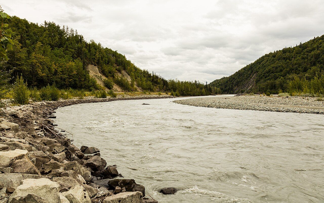 The Matanuska River at Palmer, Matanuska-Susitna Borough, Alaska (August 2017)
