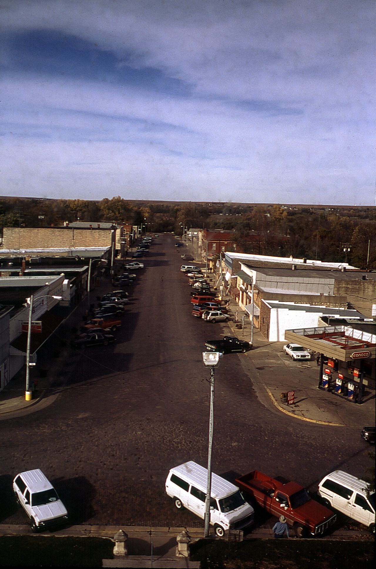Downtown Cottonwood Falls, Kansas, seen from the Chase County Courthouse tower