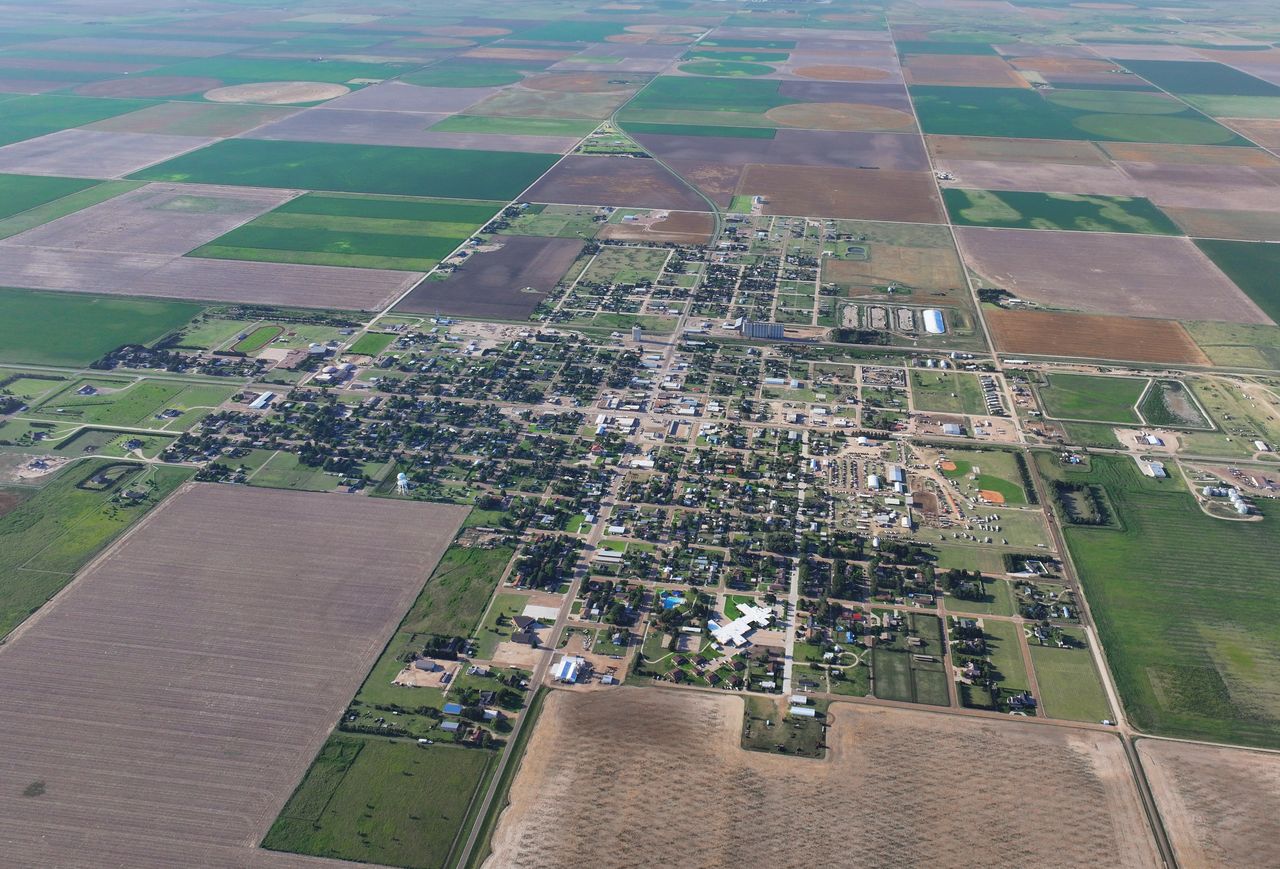 Aerial view of Leoti, Kansas
