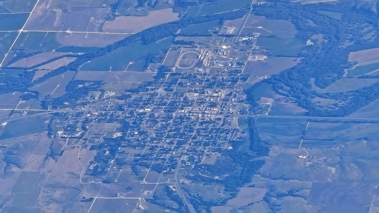 Aerial view of Stockton, Kansas