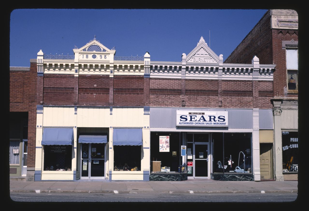 Commercial buildings on Main Street in Seneca, Kansas