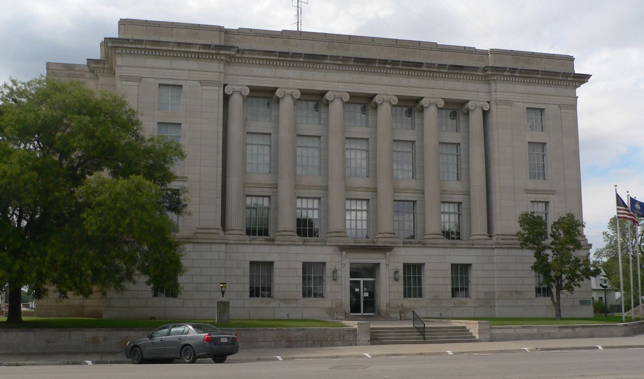 Rooks County Courthouse in Stockton, Kansas, seen from the east